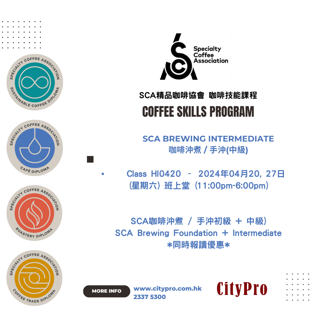 最新 SCA精品咖啡協會沖煮及調配師課程時間表