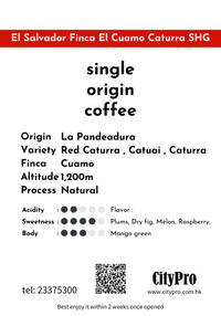 El Salvador Finca El Cuamo Caturra SHG Natural Coffee Bean